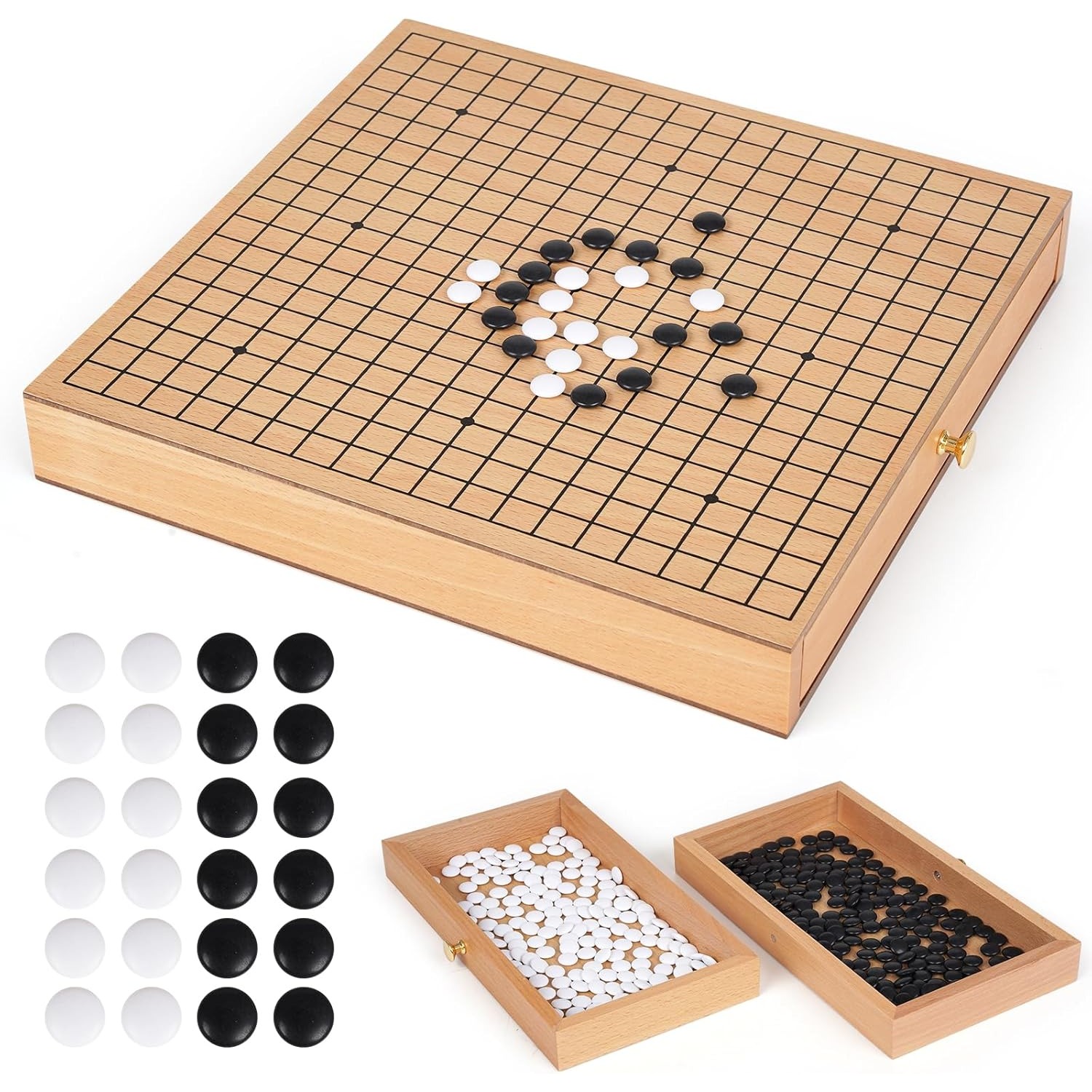 12" Traditional Wooden Go Game Set