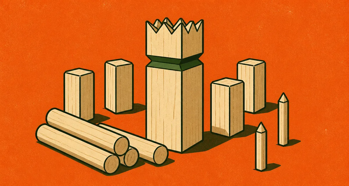 Kubb game setup