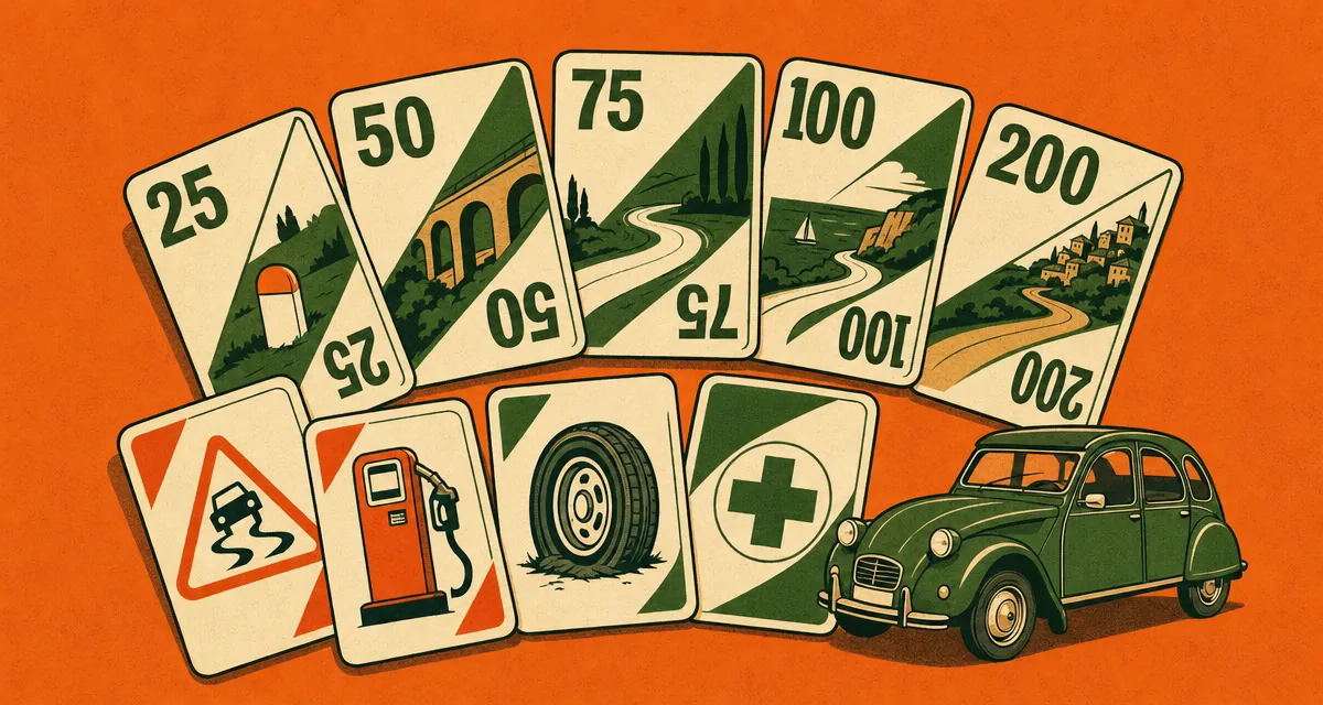 Mille Bornes game setup