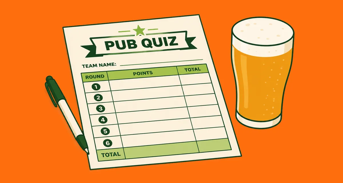 Pub Quiz Scorecard