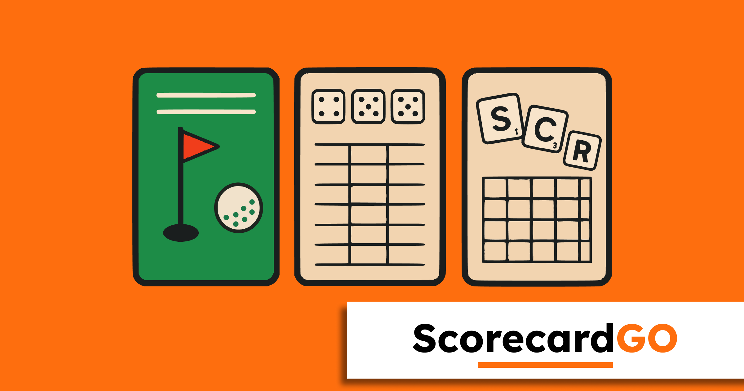 Illustration of game rule guides and scorecards.